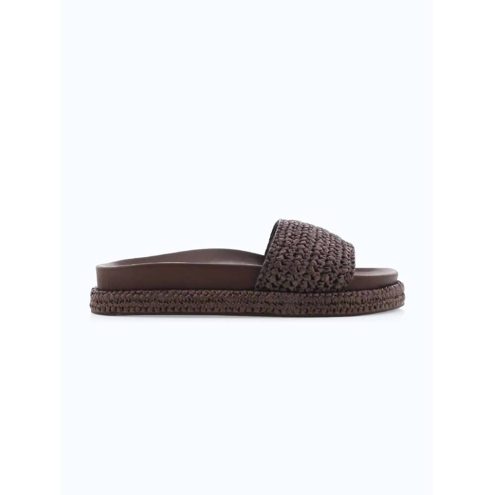 Brown Woven Slide Sandal - Women
